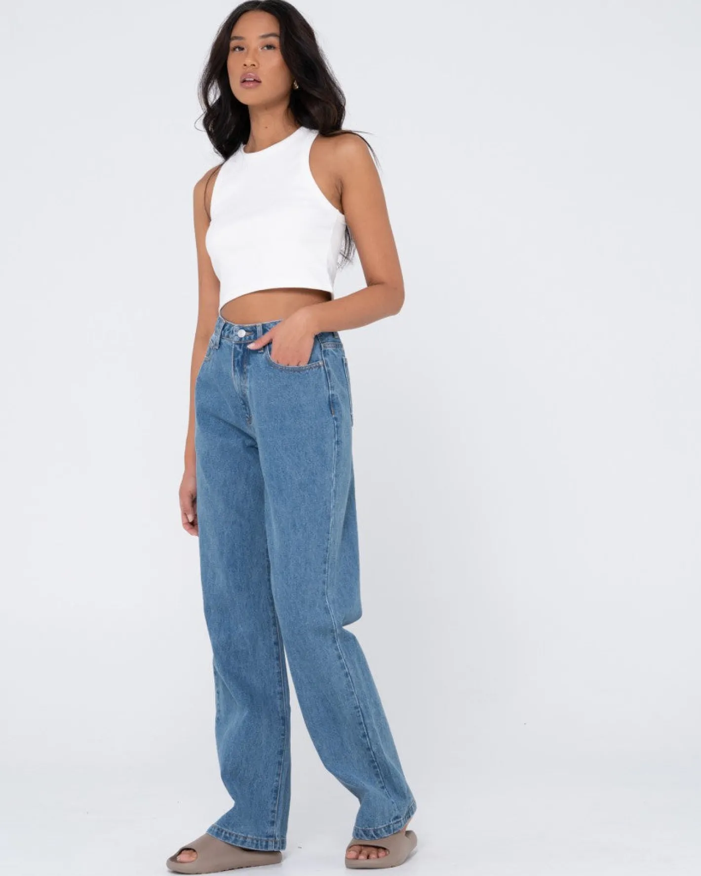 Best Sale High Waisted Baggy Jean Womens Pants