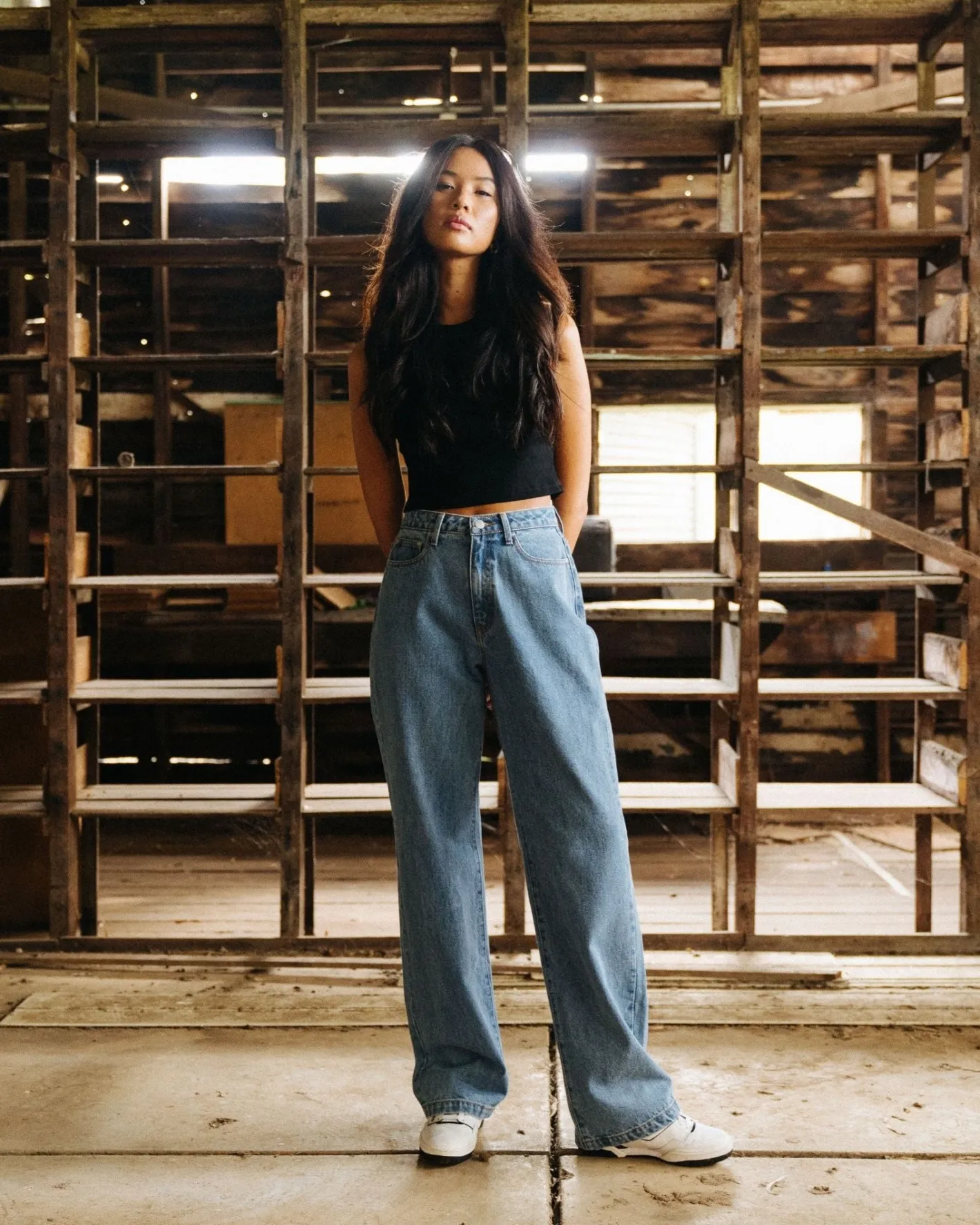 Best Sale High Waisted Baggy Jean Womens Pants