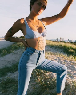 Fashion High Waisted Straight Jean Womens Pants