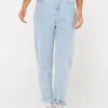 Cheap High Waisted Straight Mom Jean Womens Pants