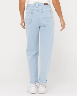 New High Waisted Straight Mom Jean Womens Denim