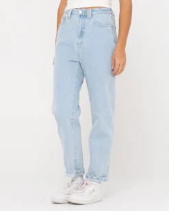 Cheap High Waisted Straight Mom Jean Womens Pants