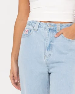 Cheap High Waisted Straight Mom Jean Womens Pants