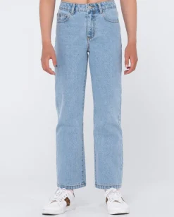 Outlet High Wide Straight Leg Jean Girls Kids Bottoms