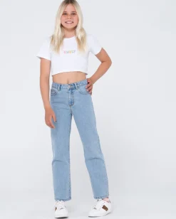 Outlet High Wide Straight Leg Jean Girls Kids Bottoms