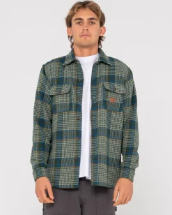 Fashion Houndstooth Overshirt Mens Hoodies & Fleece