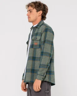 Fashion Houndstooth Overshirt Mens Hoodies & Fleece