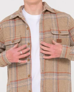 Cheap Houndstooth Overshirt Mens Hoodies & Fleece