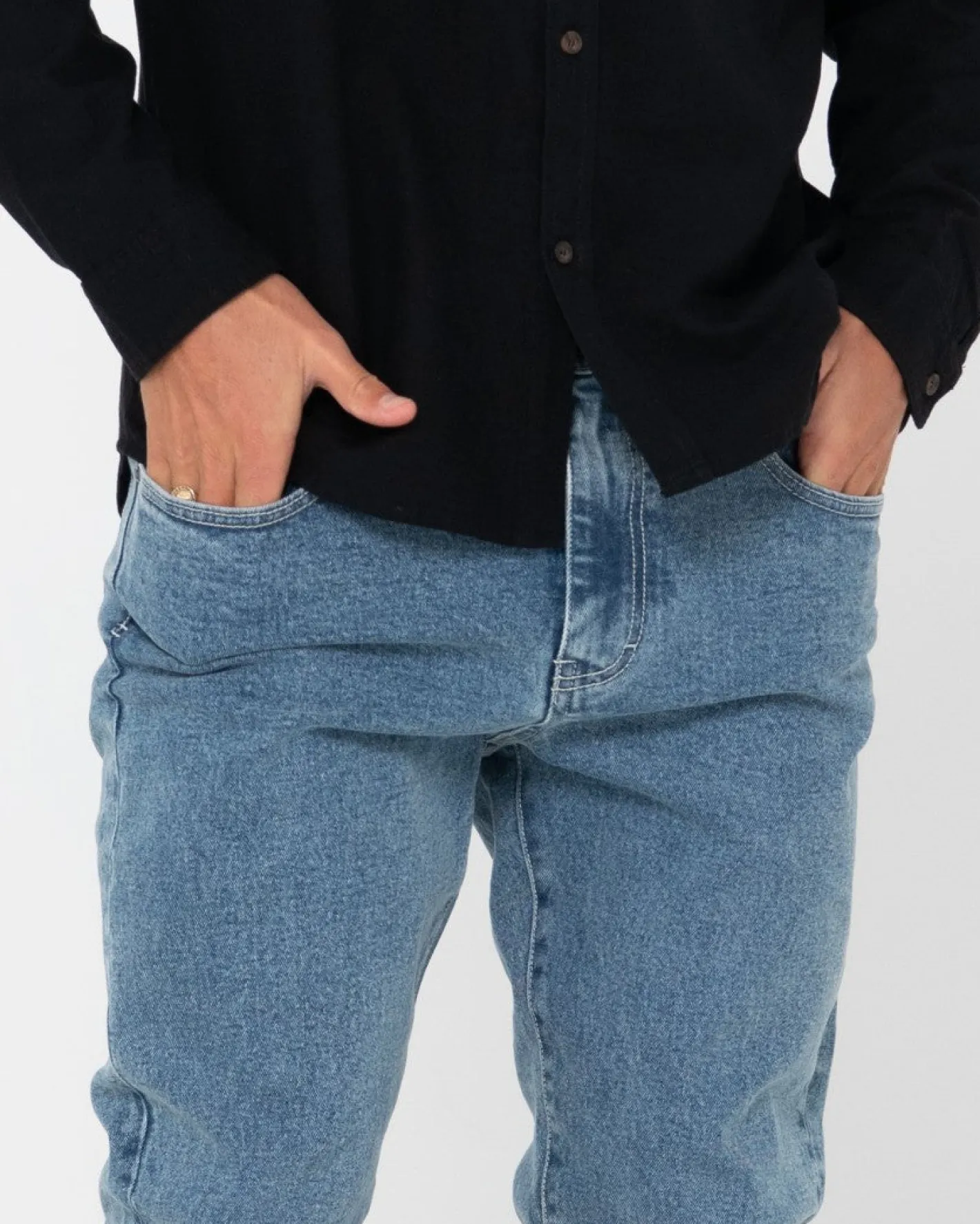 Outlet Indi Slim Fit 5 Pocket Jean Mens Denim