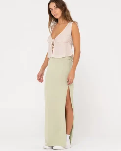New Juni Sleeveless Vee Neck Tie Top Womens Fashion Tops