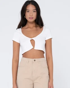 Online Kenz Twisted Short Sleeve Top Womens Fashion Tops