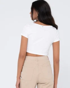 Best Sale Kenz Twisted Short Sleeve Top Womens Tees & Tanks