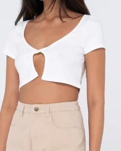 Online Kenz Twisted Short Sleeve Top Womens Fashion Tops
