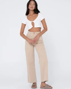 Best Sale Kenz Twisted Short Sleeve Top Womens Tees & Tanks