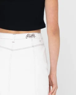 Shop La Serena Frayed High Waisted Mini Skirt Womens Skirts