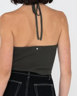 Hot Laura Halter Crop Knit Top Womens Fashion Tops