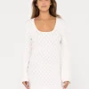 Online Leo Long Sleeve Knit Mini Dress Womens Mini Dresses
