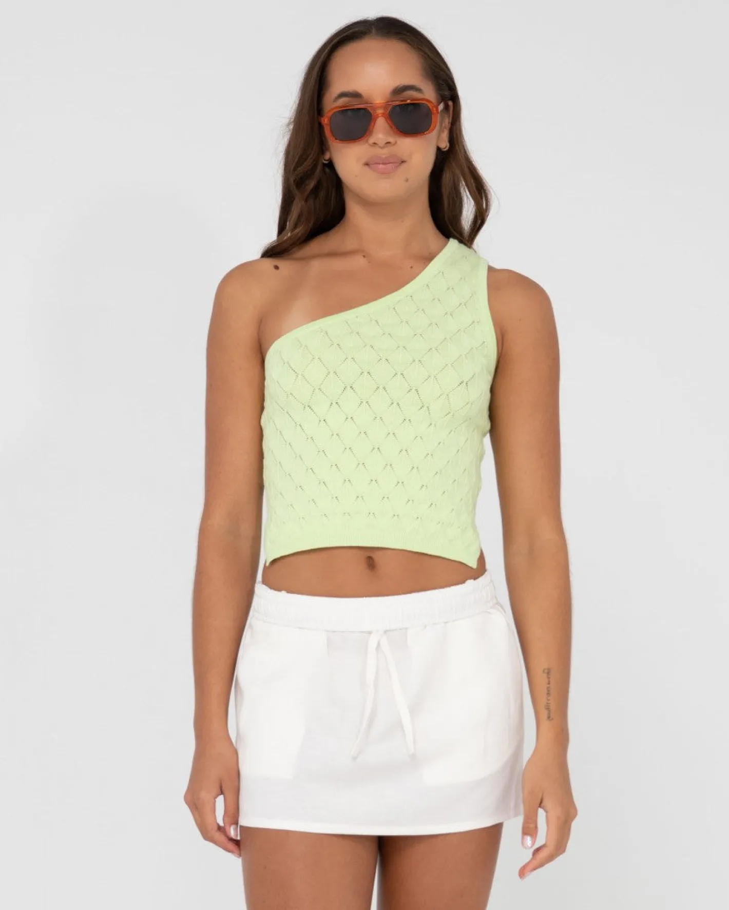 Clearance Leo One Shoulder Knit Top Womens Fashion Tops