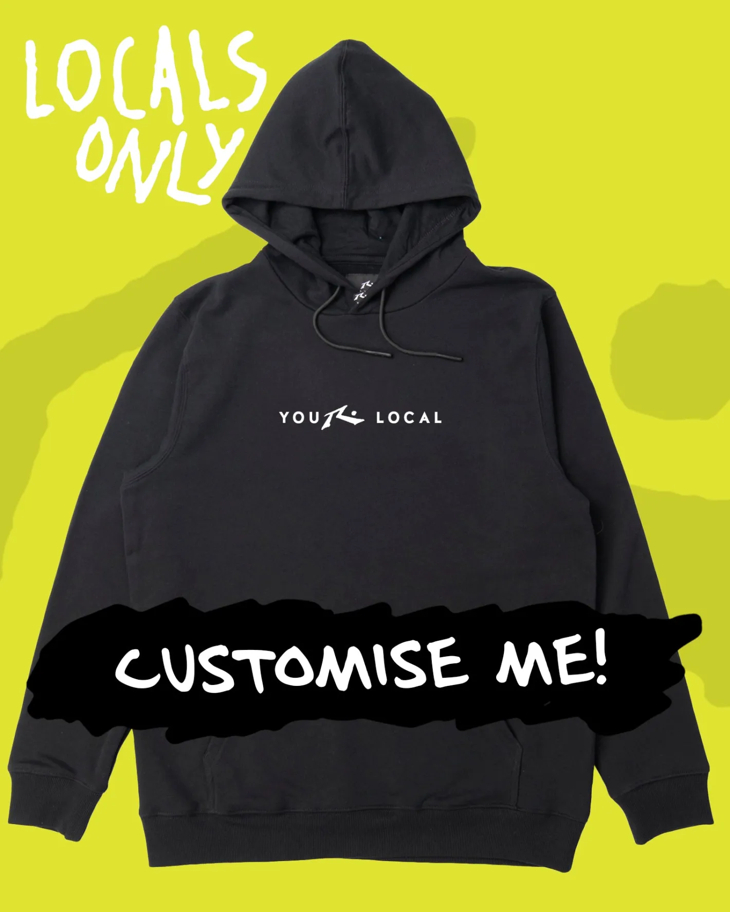 Shop Locals Only Custom Printed Fleece Hoodie Mens Custom Tees & Hoodies
