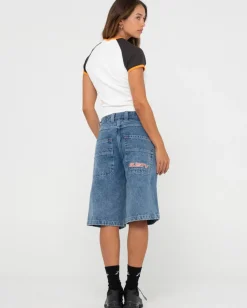 Hot Long Mommy Low Rise Baggy Jort Womens Jorts
