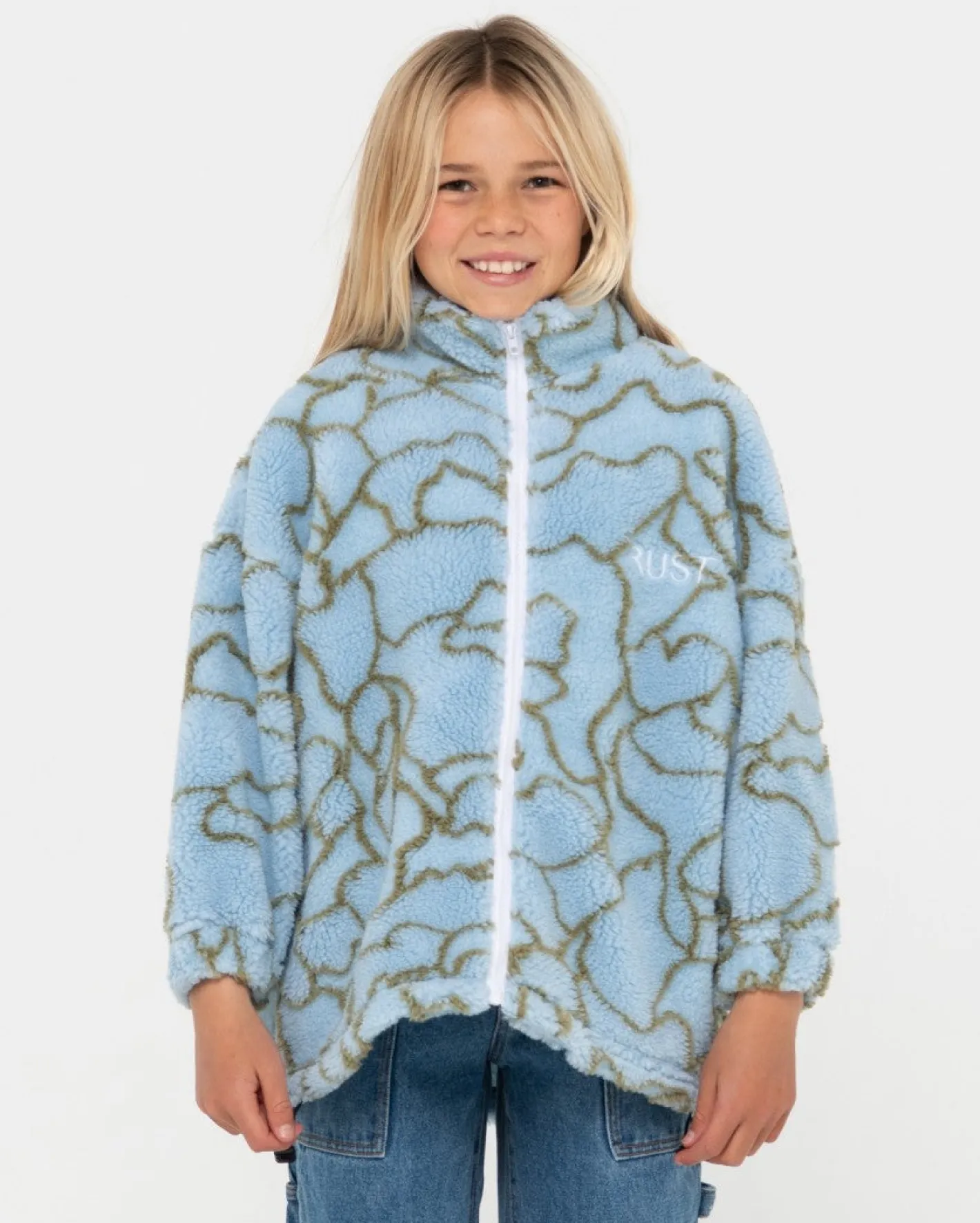 Cheap Low Tides Zip Through Sherpa Fleece Girl Kids Tops
