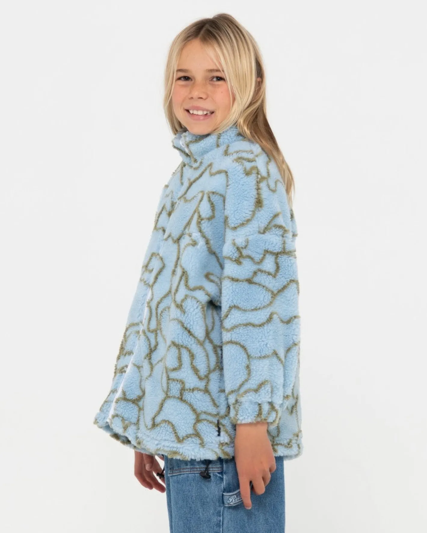 Cheap Low Tides Zip Through Sherpa Fleece Girl Kids Tops