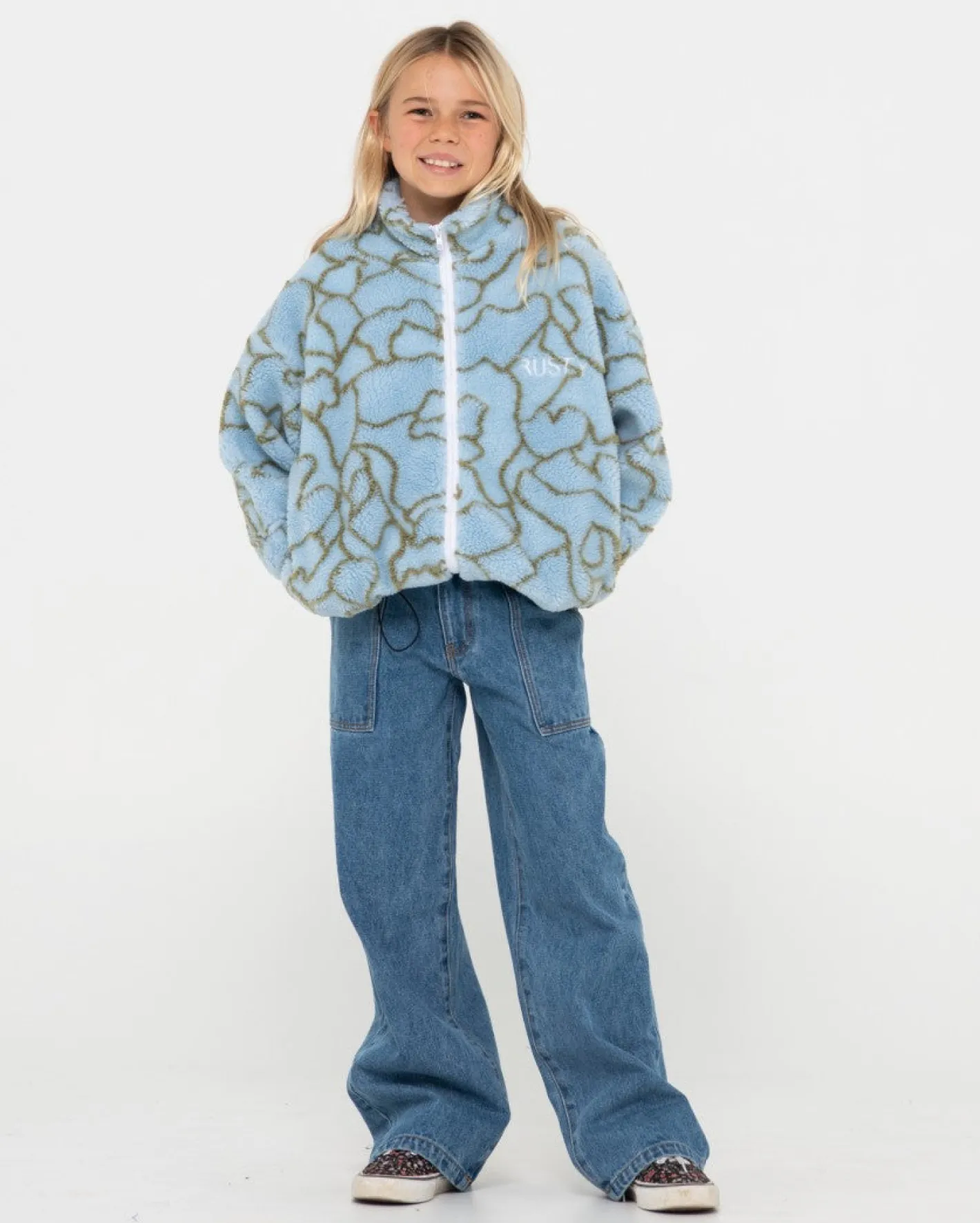 Cheap Low Tides Zip Through Sherpa Fleece Girl Kids Tops
