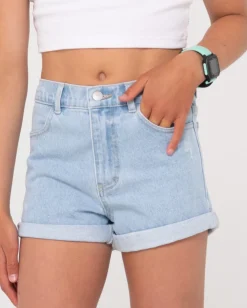 New Luck Rolled Denim Short Girls Kids Bottoms
