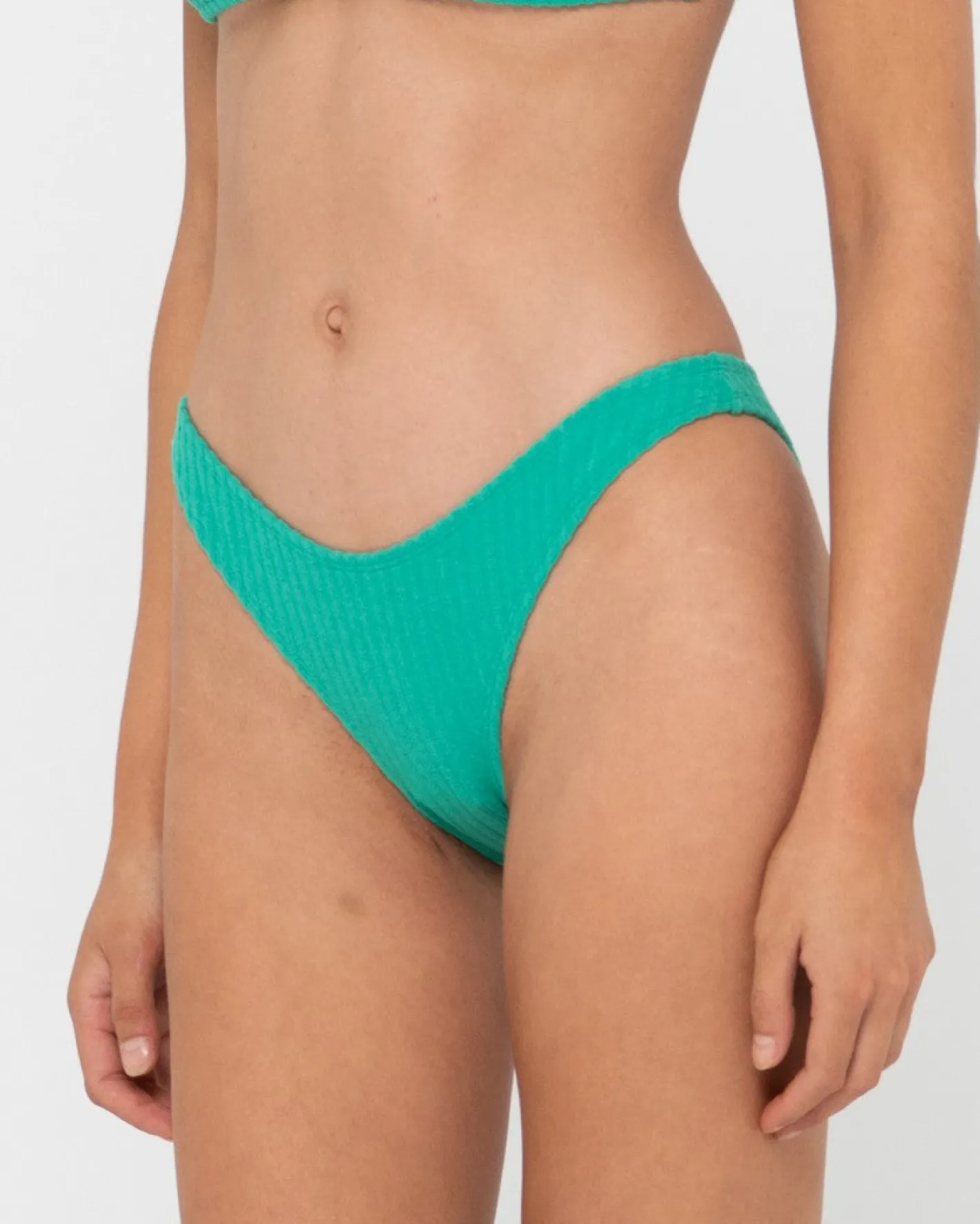 Clearance Lucky Rib Towelling Midi Bikini Bottom Womens Bikinis