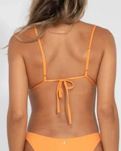 Clearance Lucky Rib Towelling Triangle Bikini Top Womens Bikini Tops