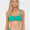 Discount Lucky Rib Towelling V Neck Bralette Bikini Top Womens Bikini Tops