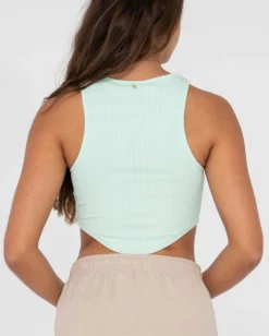 Store Lucy Curved Crop Tank Top Womens Tees & Tanks
