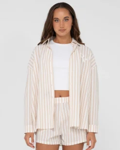 Online Mackenzie Striped Oversize Shirt Womens Shirts