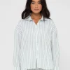 Fashion Mackenzie Striped Oversized Shirt Womens Shirts