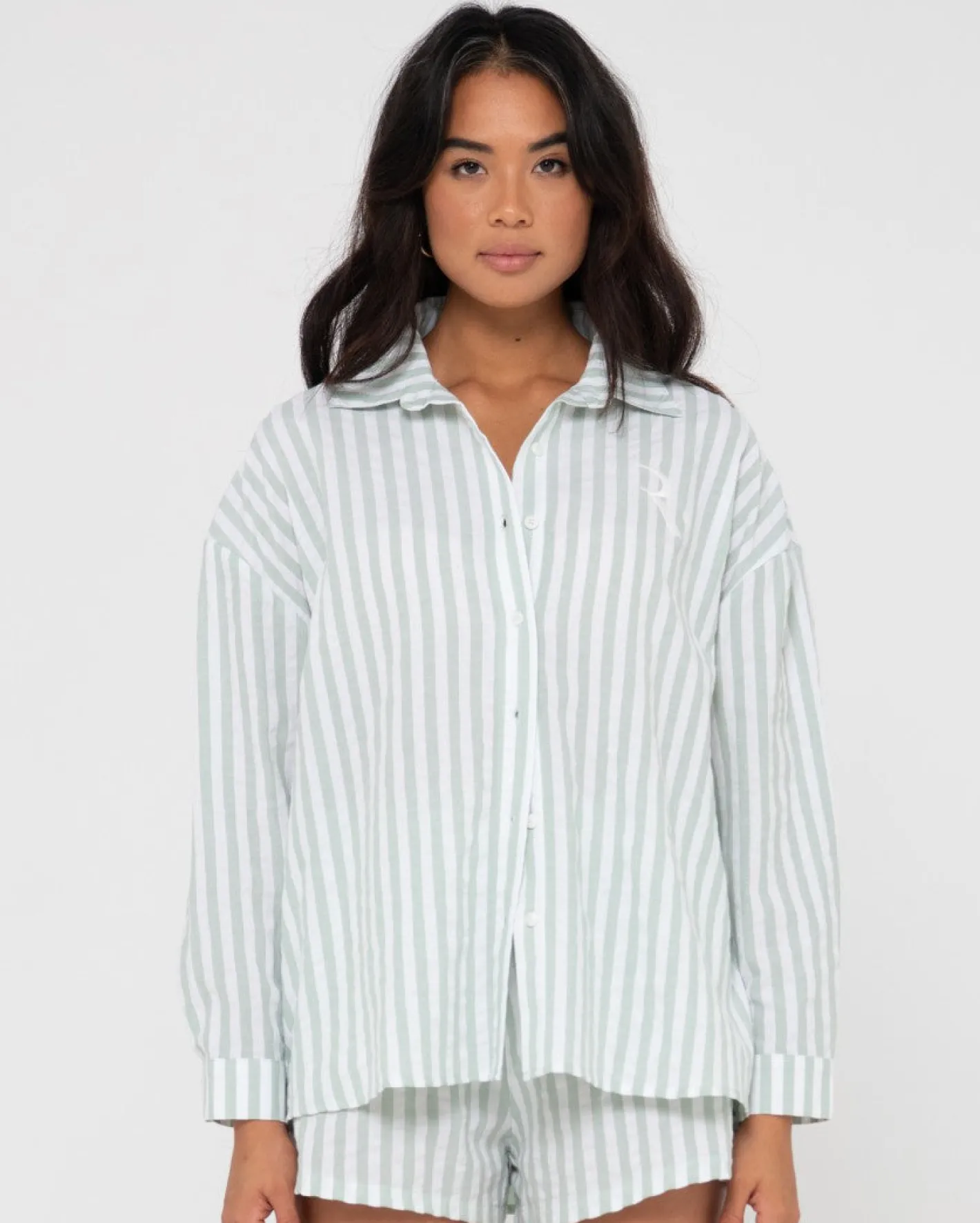 Fashion Mackenzie Striped Oversized Shirt Womens Shirts