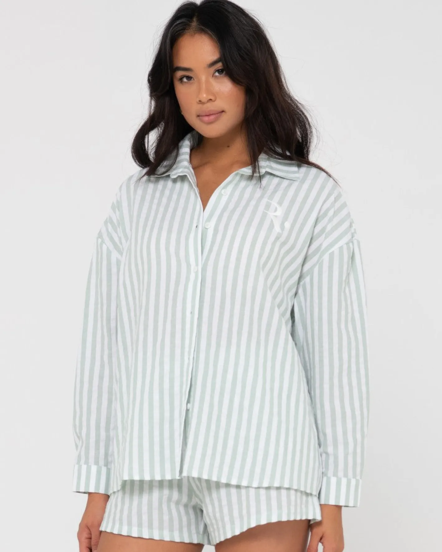 Fashion Mackenzie Striped Oversized Shirt Womens Shirts