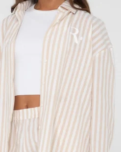 Sale Mackenzie Striped Oversize Shirt Womens Fashion Tops