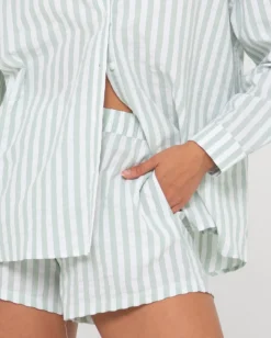 Fashion Mackenzie Striped Oversized Shirt Womens Shirts