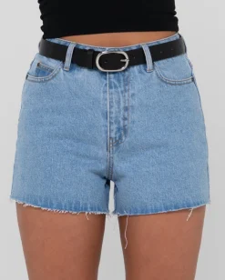Best Sale Malta High Waisted Frayed Denim Short Womens Shorts