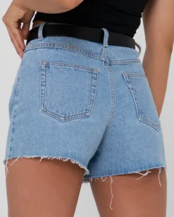 Best Sale Malta High Waisted Frayed Denim Short Womens Shorts