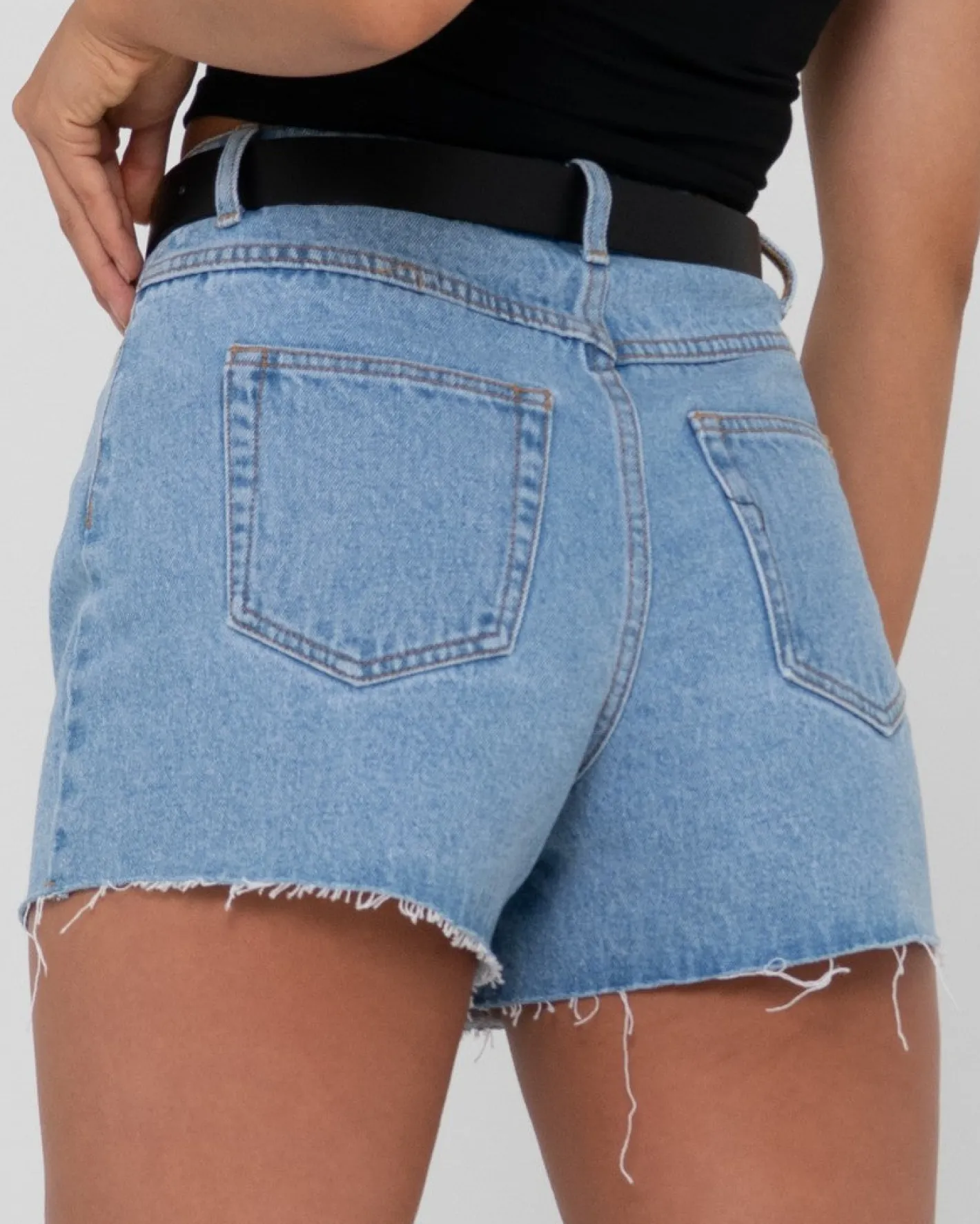 Best Sale Malta High Waisted Frayed Denim Short Womens Shorts