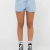 Cheap Malta Low Rise Frayed Denim Short Womens Denim
