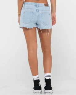 Cheap Malta Low Rise Frayed Denim Short Womens Denim
