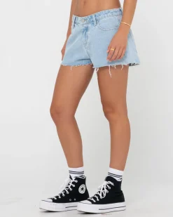 Cheap Malta Low Rise Frayed Denim Short Womens Denim