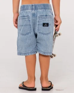 Discount Manila Folder Denim Elastic Short Runts Kids Bottoms