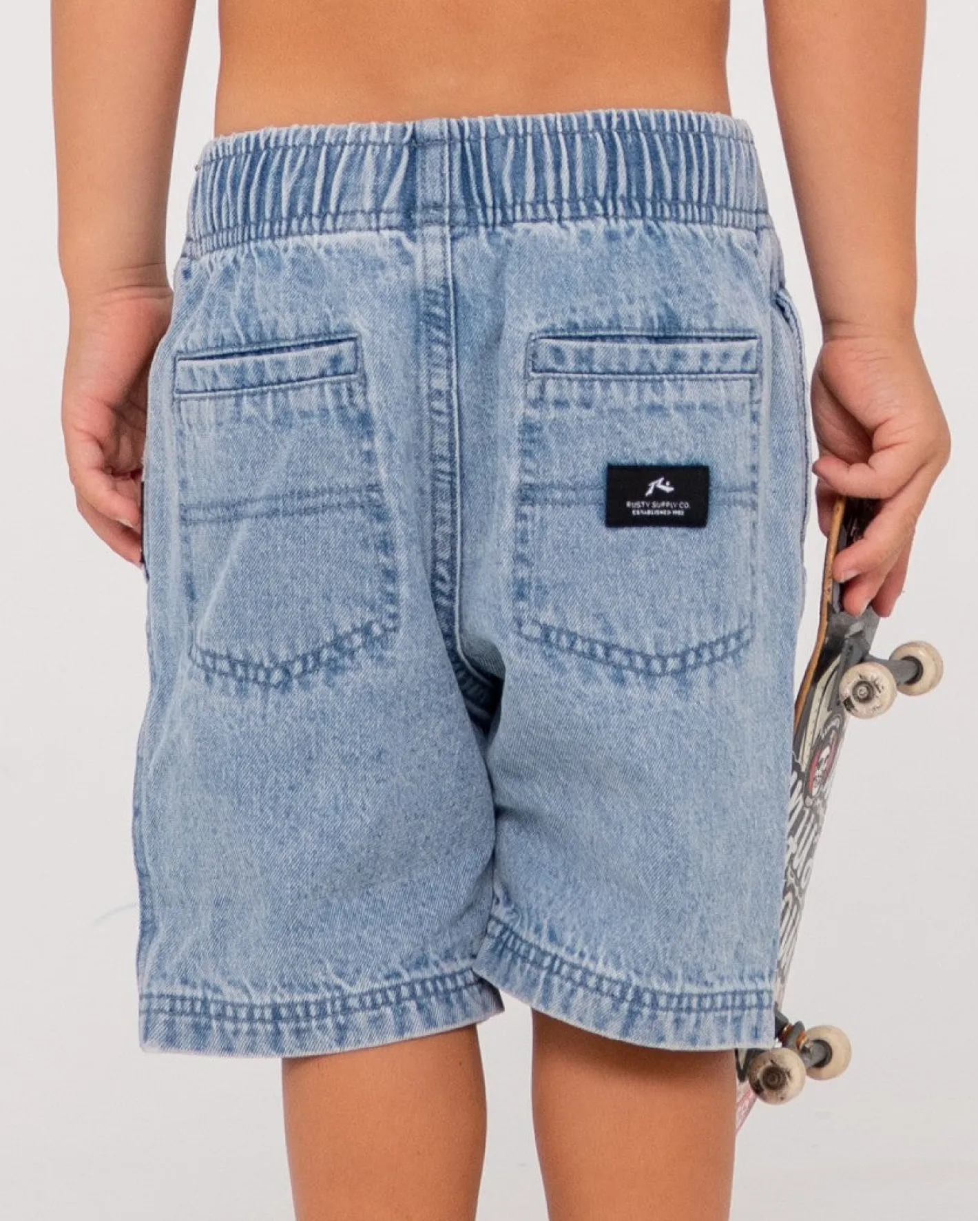 Discount Manila Folder Denim Elastic Short Runts Kids Bottoms
