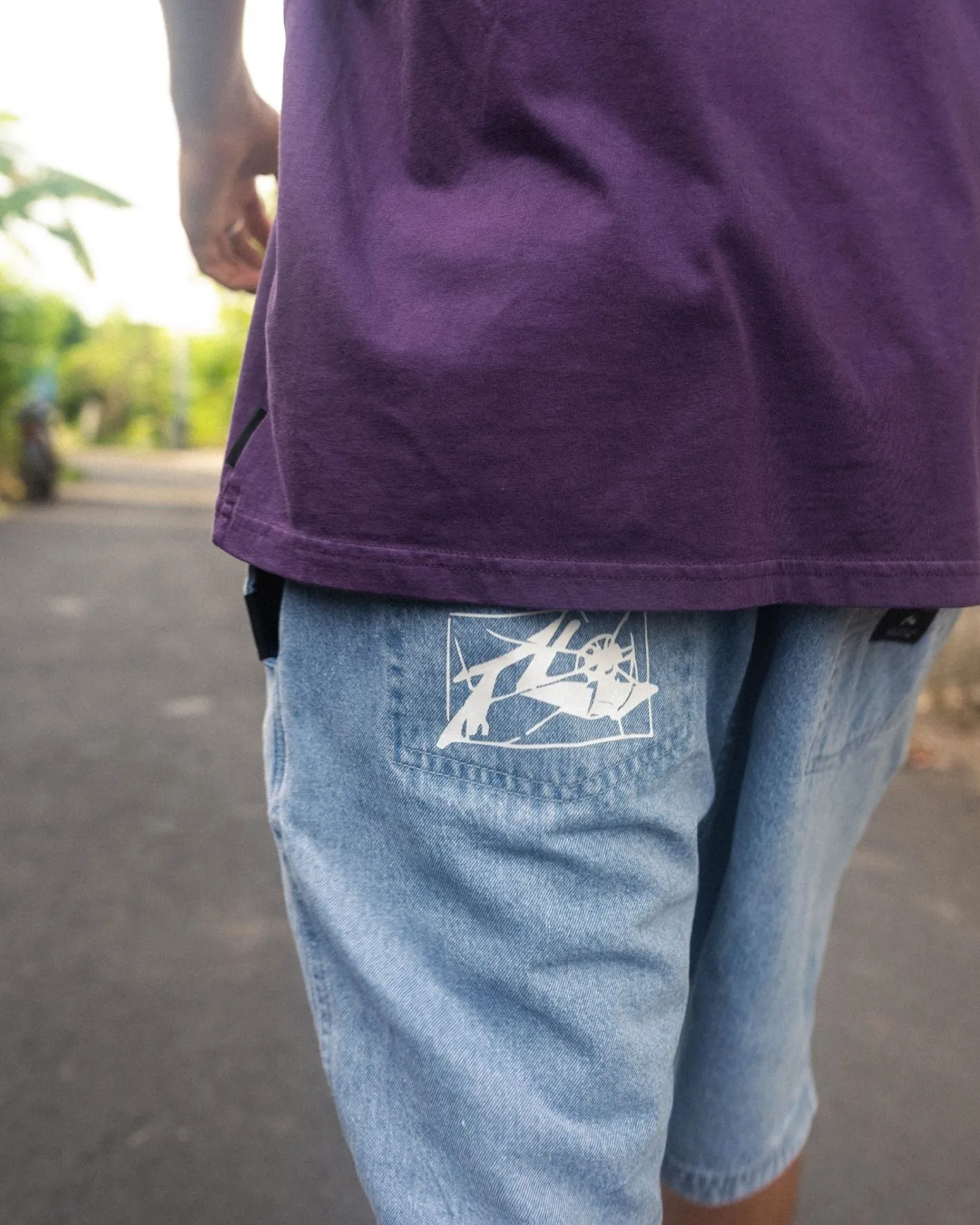 Best Manila Folder Vintage Wash Denim Elastic Short Mens Jorts