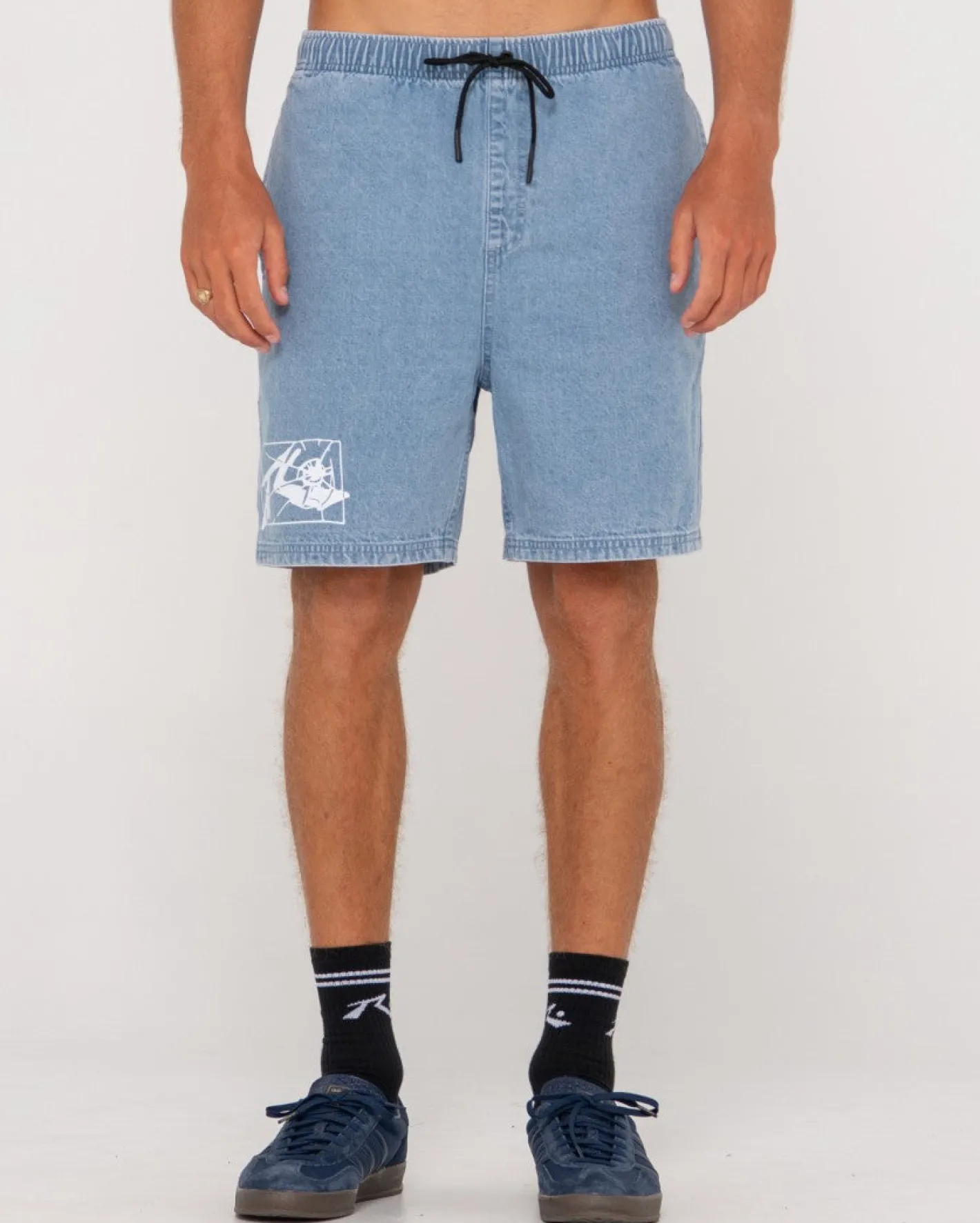 Cheap Manila Folder Vintage Wash Denim Elastic Short Mens Denim