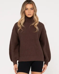 Clearance Marlow Relaxed Chunky Mock Neck Knit Womens Knitwear
