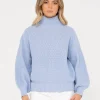 Hot Marlow Relaxed Chunky Mock Neck Knit Womens Knitwear